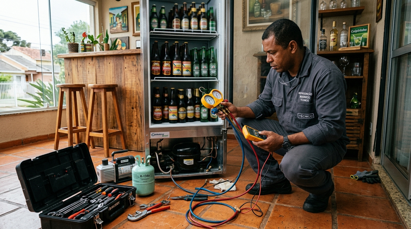 Técnico de conserto de cervejeira em residência em Montes Claros‑MG