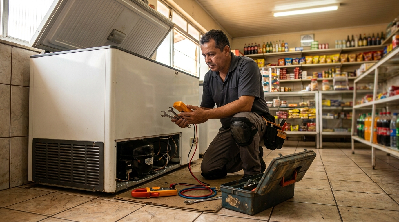 Técnico de conserto de freezer em residência em Montes Claros‑MG